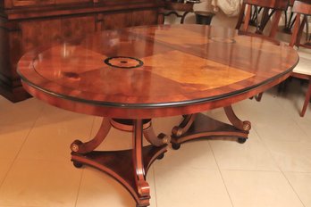Gorgeous Century Furniture Double Pedestal Burlwood, Oval Dining Table