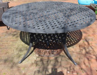 Ornate Wrought Aluminum 60-inch Round Patio Table