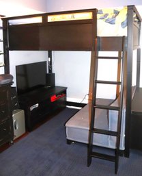 Full Size Bed With Sofa, Bookcase And Shelf/ Tv Is Not Included