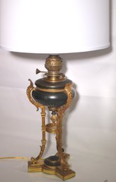 Vintage Matador Brass Table Lamp/oil To Electric Conversion Style