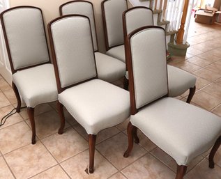 Set Of 12 Transitional Style Dining Chairs With Tall Comfortable Backs & Gently Curved Legs