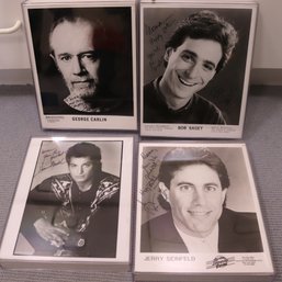 Vintage Personalized Autographed 8x10 Photos Of George Carlin, Jerry Seinfeld, Bob Saget, Howie Mandel