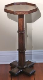 Small Antique Style Octagonal Side Table Column Base