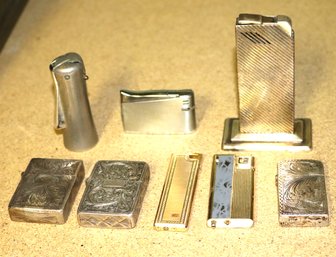 Lot Of Vintage Lighters With Several In Sterling Silver