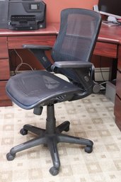 Black Fabric Adjustable Office Chair By Whalen Swivel Mfg.