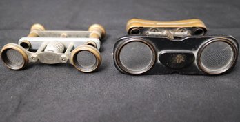 Two Antique Industrial Looking Binoculars, Stamped Jumelle, France, One Has Folding Lenses.