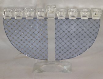 Vintage Lucite Menorah With Gold Sparkly Squares