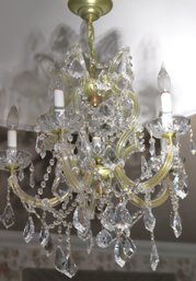 Maria Theresa Style 6 Light Crystal Chandelier With Gold Tone Metal