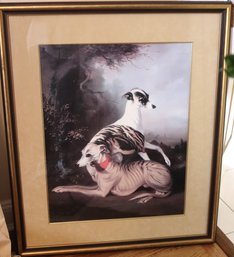 Vintage Beautiful Rare Whippets Art By Bernard De Claviere 1981 Limited Edition Print
