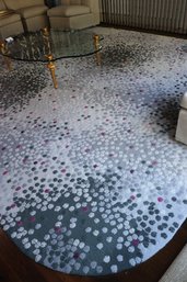 Edward Fields Archive Edition Terra Pattern Custom Made Wool Area Rug W Raised Dots On Tonal Grey Background