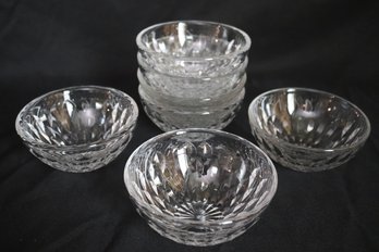 Set Of 7 Vintage Baccarat French Crystal-clear Serving Bowls.