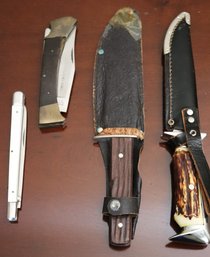 31.Group Of 4 Collectable Bowie Knives, From Germany & Japan