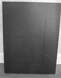 Black Carved In Relief Wall Art In The Style Of Louise Nevelson