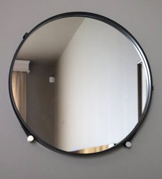 Designer Inspired, Round Mirror With Metal Frame.