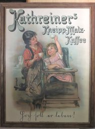 Antique Framed Poster Of Kathreiners Kneipp- Malz - Kaffee Made In Vienna