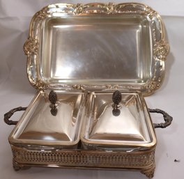 Anchor Hocking Fire King Ovenware Includes A Chafing Dish With Glass Inserts And Pyrex Footed Serving Dish