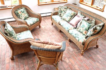 Wicker Sofa & Chairs Set Henry Link North Carolina . Includes Cushions And Pillows As Pictured