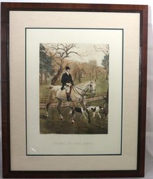 Vintage Hunting Print Professionally Matted & Framed Titled Going To The Meet