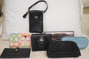 Lot Of 6 Coach Accessories With Wallets, Make Up Pouch, Leather Phone Case & More