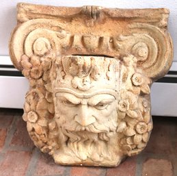 Heavy Plaster Figural Garden Sconce/fountain Mouth Has A Hole For Water Spout