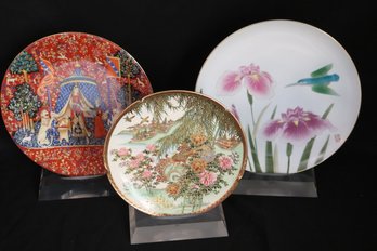 Three Decorative Plates Two Japanese And A Haviland Limoges.