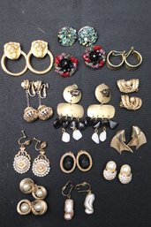 An Assortment Of Vintage Clip And Post Earrings