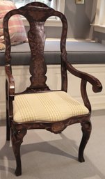 Stunning 19 Th Century Antique Inlaid Dutch Mahogany Marquetry Arm/Accent Chair