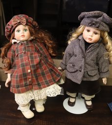 Two Vintage Kingstate Collectable Dolls: Elaine & Judy.