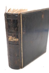 Antique Photograph Album Filled With Assorted Pictures