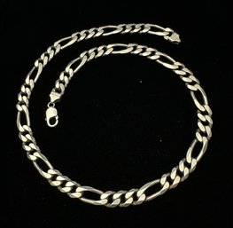 STERLING SILVER 24' MIXED LINK NECKLACE - ITALY - SIGNED PGDA