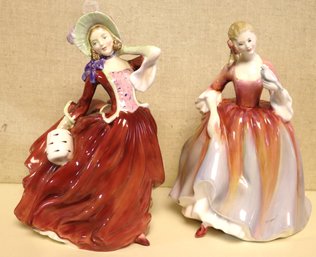 Vintage Royal Doulton Porcelain Figurines Autumn Breezes And Nicola HN 2804