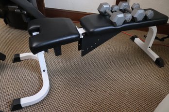 Tuff Stuff Weight Bench Made In The USA Includes Dumbbells 8lb And 20lb