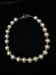 STERLING SILVER 22' HEAVY BEADED BALL NECKLACE