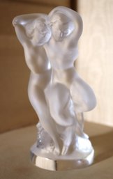 Lalique France Frosted Figurine Of Lovers Courting