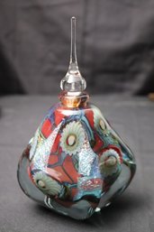 Signed Eickholt Art Glass Perfume Bottle With Stopper, Dated 2006