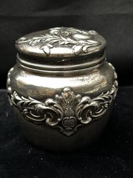 STERLING SILVER SHREVE CRUMP AND LOW. VERY FANCY LIDDED TEA CADDY