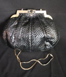 Vintage Judith Lieber Snakeskin Bag With Chain Strap
