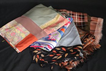 An Assortment Of Vintage Silk Scarves, Including Ert, Etro, And Yves St. Laurent