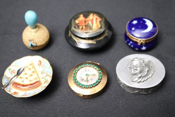 Six Pillboxes Of Various Designs And Materials