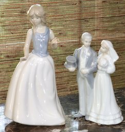 Collectible Porcelain Figures Includes Royal Crown 1985 Bride & Groom & Castille Porcelain
