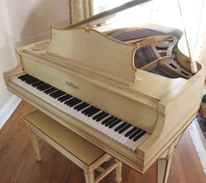 Vintage Chickering Baby Grand Piano And Bench Approx 54 W X 68 L X 36 Tall, Note-Professional Mover Required