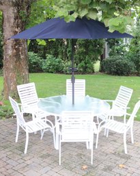 60 Inch Diameter Round Outdoor Patio Set With 8 Chairs