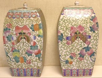 Vintage/antique Asian Canisters With Stamps On The Bottom