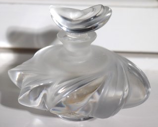 Vintage Lalique France Frosted Perfume Bottle With Stopper