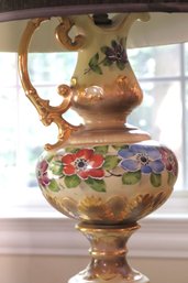 Tall Vintage Hand Painted Floral Pitcher Style Table Lamp Conversion