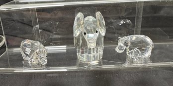 Swarovski Silver Crystal Includes Rhino 622941, Hippo 622940 And Elephant