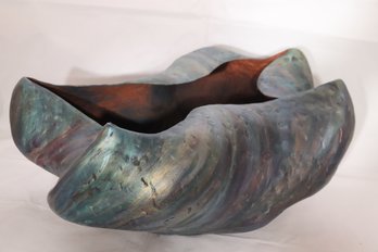 Large Wavy Ceramic Art Bowl