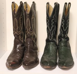 Nocanna Leather Cowboy Boots Size 9 D Made In The USA And Justin Style Size 9 D