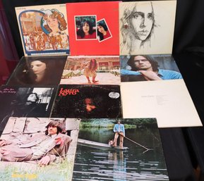 Lot Of 11 Vintage Record Albums With Laura Nyro, James Taylor And Others.