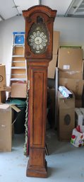 Antique French Tall Clock Case With Antique Clock Face Only Battery